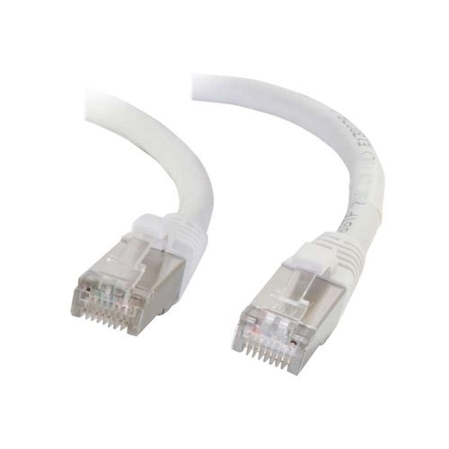 C2G Cat6a Booted Shielded (STP) Network Patch Cable - Cordon de raccordement - RJ-45 (M) pour RJ-45 (M) - 1 m - STP - CAT 6a - moulé, sans crochet, bloqué - blanc