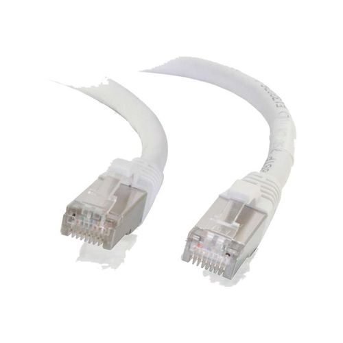 C2G Cat6a Booted Shielded (STP) Network Patch Cable - Cordon de raccordement - RJ-45 (M) pour RJ-45 (M) - 2 m - STP - CAT 6a - moulé, sans crochet, bloqué - blanc
