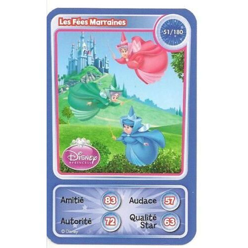 Carte Disney Auchan (Pixar) 51/180 "Les Fées Marraines" (Disney Princess)