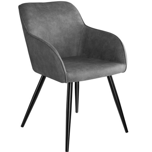 Chaise Marilyn Tissu - Gris/Noir