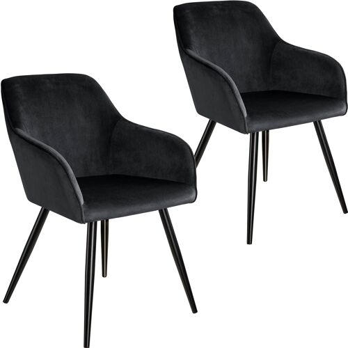 2 Chaises MARILYN Design en Velours Style Scandinave - noir