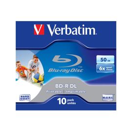 Verbatim - 10 x BD-R DL - 50 Go 6x - surface imprimable par jet d'encre - boîtier CD