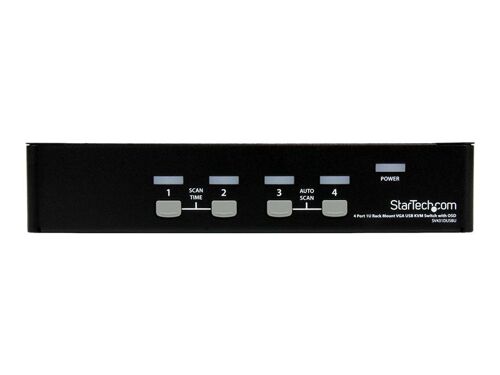 StarTech.com Commutateur KVM 4 Ports VGA USB, Montage en Rack et OSD - Switch KVM - 1920 x 1440 - Commutateur KVM - 4 x KVM port(s) - 1 utilisateur local - de bureau - pour P/N: IM12D1500P...