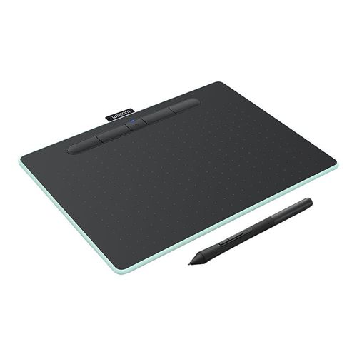 Stylet créatif Wacom Intuos Moyen - Numériseur - 21.6 x 13.5 cm - électromagnétique - 4 boutons - sans fil, filaire - USB, Bluetooth - vert pistache