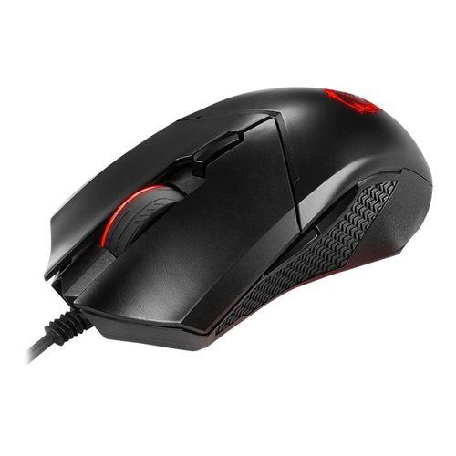 MSI Clutch GM08 - Souris - droitiers et gauchers - optique - 6 boutons - filaire - USB - noir