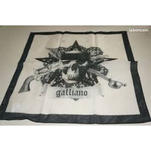 Foulard Galiano, Carré De 43 Cm X 43 Cm, En Coton 100 %, Dans Son Emballage Galliano Doré. Etiquette Ittierre - Italia