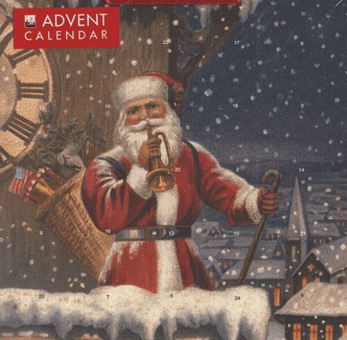 Snowy Santa Claus Advent Calendar (With Stickers)