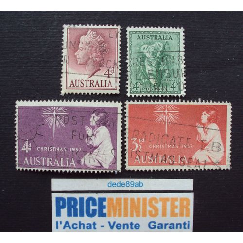 Autralie..Lot De 4 Timbres Australiens 1957. Oblitérés.
