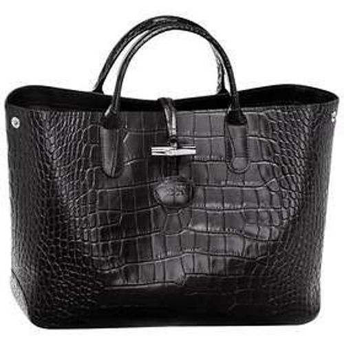 sac Longchamp roseau croco noir