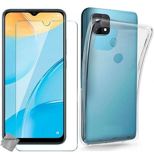 Housse etui coque silicone gel fine pour Oppo A15 + verre trempe - TRANSPARENT TPU