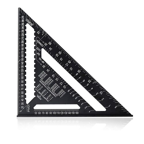Règle triangulaire de 7 à 12 pouces, carrée de 90 degrés, outil de mesure pour menuiserie, rapporteur d'angle