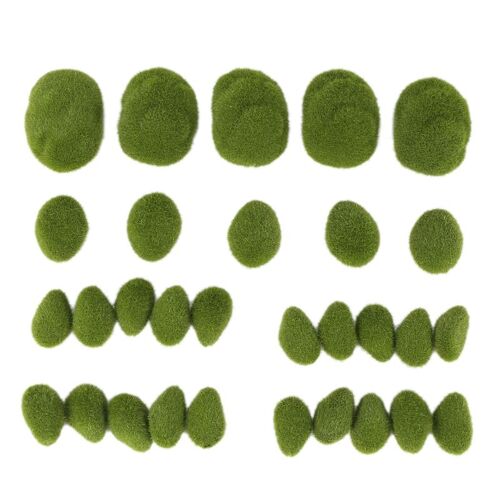Pierres De Mousse Artificielles Décoratives De 3 Tailles, 30 Pièces, Boules De Mousse Verte Pour L'Arrangement Floral, Jardins Et Artisanat 9109-May14A21995