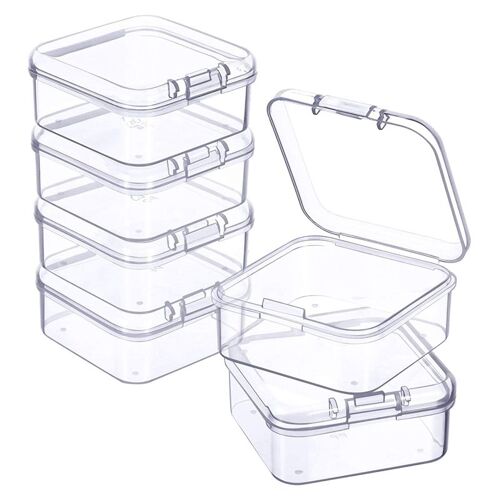 Mini Boîte De Rangement Transparente En Plastique, 6 Pièces, Pour La Collecte De Petits Objets, Perles, Bijoux, Cartes De Visite 9109-May14A21628