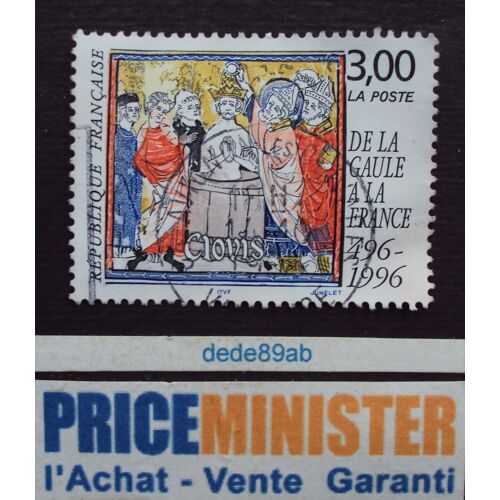 France..Le Baptême De Clovis."De La Gaule A La France" 496-1996. Oblitéré.