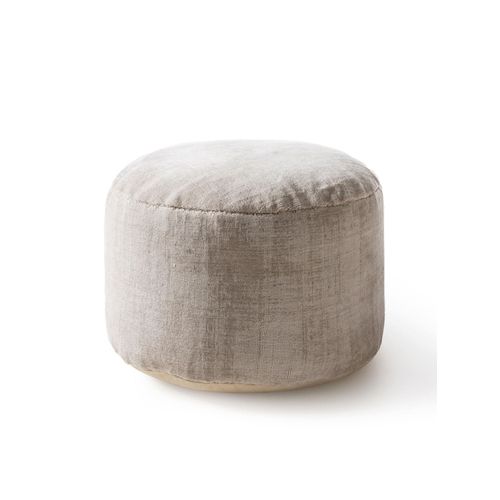 Pouf Nova Gris Clair 55x55x30 Cm - Tapis Poil Court Design Moderne Pour Salon