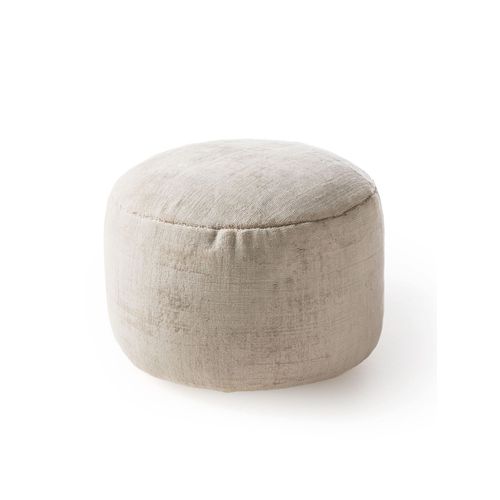 Pouf Nova Crème 55x55x30 Cm - Tapis Poil Court Design Moderne Pour Salon