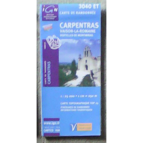Carte Ign 1/25000 3040 Et Carpentras Vaison-La-Romaine Dentelles De Montmirail
