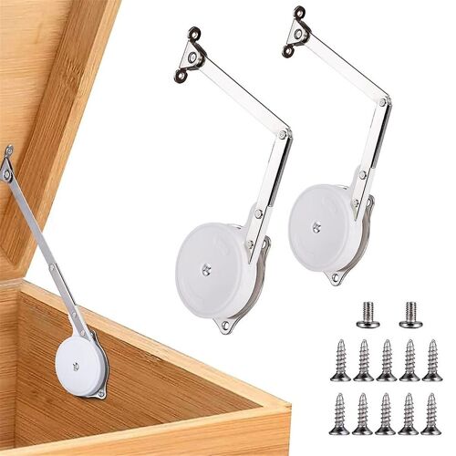 Pack de 2 boîtes à jouets Charnières Charnières de support de couvercle à fermeture douce Charnières de poitrine pour coffre en bois , coffre de rangement et B