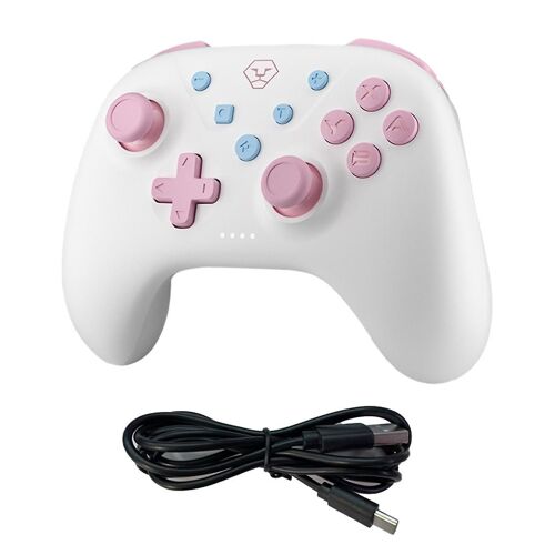 For Switch Bluetooth Gamepad 3-Mode Somatosensory Vibration Candy Colored Handle White
