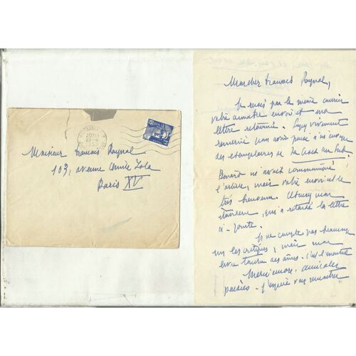 Lettre Autographe Signee De Emmanuel-Flavia Leopold(1892-1962) Poète,Écrivain Français(Martinique)