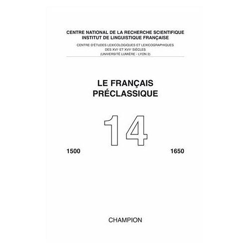 Le Français Préclassique N14 1500-1650