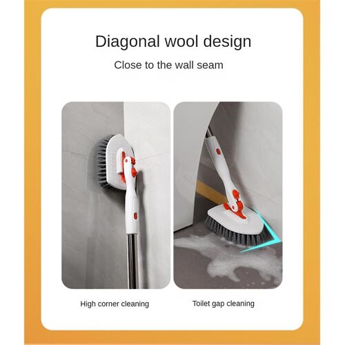 2 in 1 Tub Tile Scrubber Brush Cleaning Brush 180Adjustable Telescopic Pole Stiff Bristles Scourin
