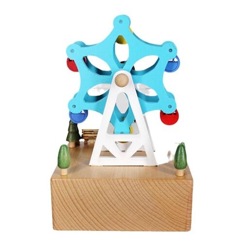 Wooden Colorful Wooden Wheel Music Box - A Personalized Gift For Your Daughter, Granddaughter - Per