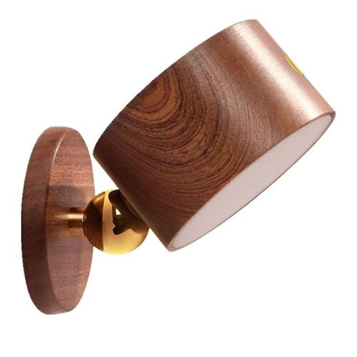 Wooden Reading Light 3 Brightness Levels Rechargeable 360 Rotating Ball Adjustable Touch Control B
