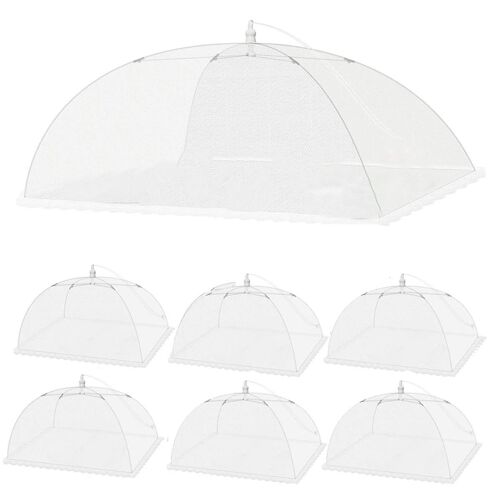 7 Pack Outdoors Mesh Food Covers 40x24 in & 17x17 in Outdoor Party Food Cover Picnic Nets Umbrella