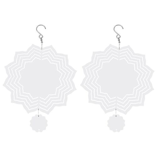2 Pack 8 Inch 3D Sublimation Wind Spinner Blanks,Wind Powered Kinetic Sculpture,Double Sided Sublim