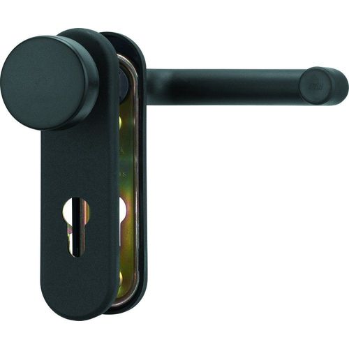 Poignée de porte - porte coupe-feu - noire - bouton/poignée - ronde - KFG ABUS