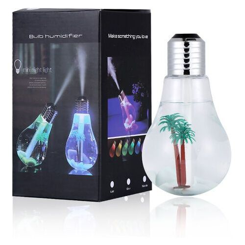 Humidificateur d'ampoule de bureau alimenté par USB humidificateurs d'ampoule à brouillard ultrasonique-7 couleurs LED veilleuse