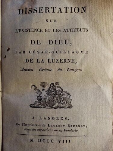Dissertation Sur LExistence Et Les Attributs De Dieu