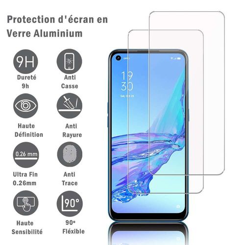 2 Films Protection D'écran En Verre D'aluminium Super Résistant 9h Pour Oppo A53 2020/ A53s/A32/ A33 (2020) 6.5", Définition Hd, Anti-Rayures, Anti-Empreintes Digitales