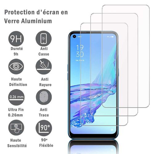 3 Films Protection D'écran En Verre D'aluminium Super Résistant 9h Pour Oppo A53 2020/ A53s/A32/ A33 (2020) 6.5", Définition Hd, Anti-Rayures, Anti-Empreintes Digitales