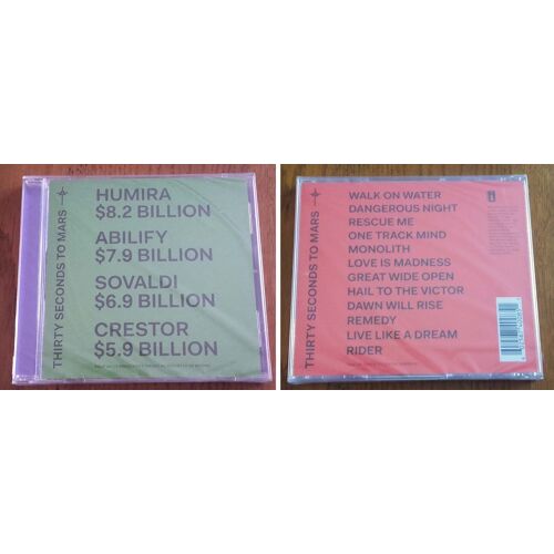 Cd Album " Thirty Seconds To Mars " Humira Abilify Sovaldi 12 Titres 2018