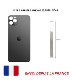 Vitre Arrière Compatible Iphone 13 Mini Noir En Verre, Cache Batterie Double Face Adhésif, Lame De Démontage