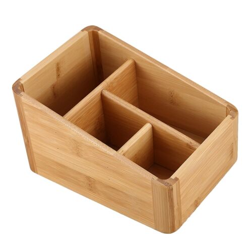 Remote Control Holder Key Collection Cosmetics Receipt Inclusion Organizer Storage Box Wooden Box O