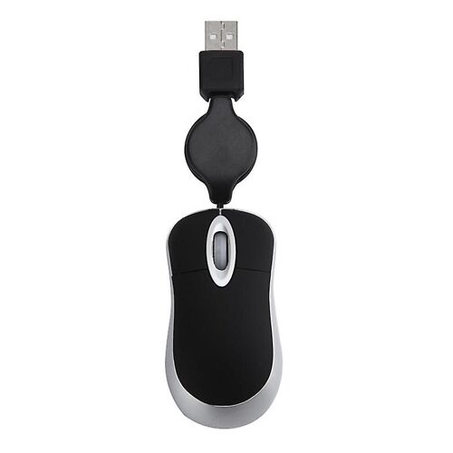 Mini USB Wired Mouse Retractable Cable Tiny Small Mouse 1600 DPI Optical Compact Travel Mice for 98