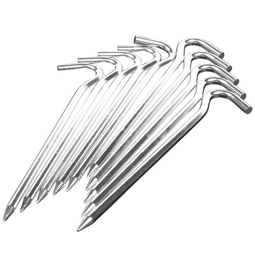 18cm Long Metal Tent Pegs Heavy Duty Ground Camping / Gazebo / Tent / Awnings, 10 Pegs