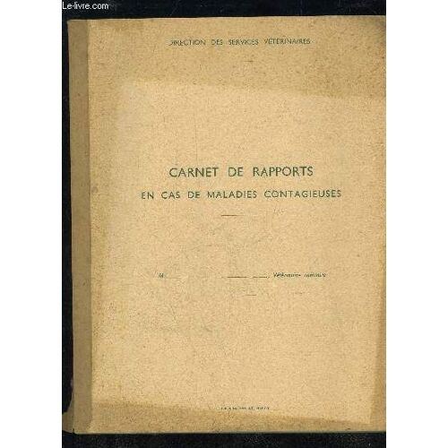 Carnet De Rapports En Cas De Maladies Contagieuses