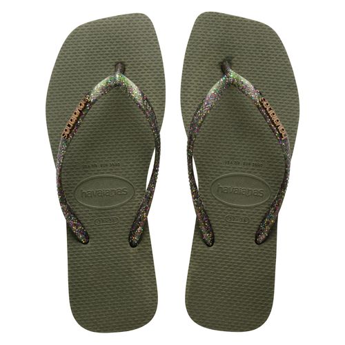 Tong Enfiler Havaianas Slim Square Logo Metallique
