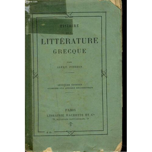 Histoire De La Litterature Grecque