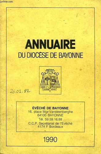 Annuaire Du Diocese De Bayonne, 1990