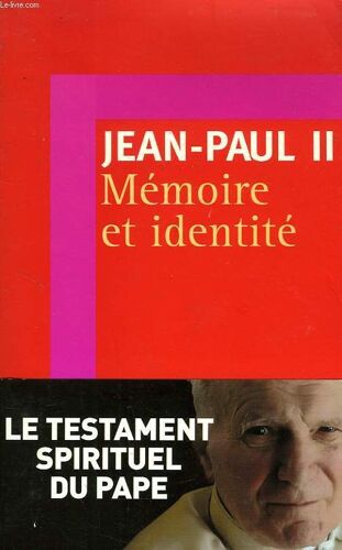 Mémoire Et Identité - Conversations Au Passage Entre Deux Millénaires
