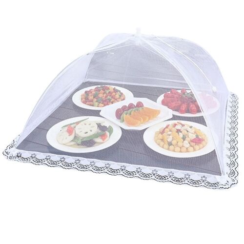 Couverture de filet alimentaire pliable, anti-mouches et moustiques -Up Couverture alimentaire, couverture respirante 50x50cm Fournitures de cuisine Blanc