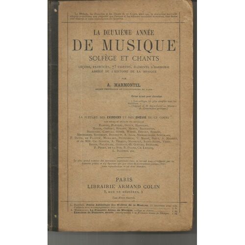 La Deuxieme Annee De Musique, Solfege Et Chants