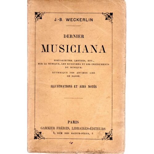 J.-B. Weckerlin - Dernier Musiciana