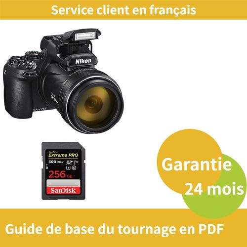 Nikon Coolpix P1000 Appareil photo numérique+SanDisk 256 Go Extreme PRO carte SDXC UHS-II