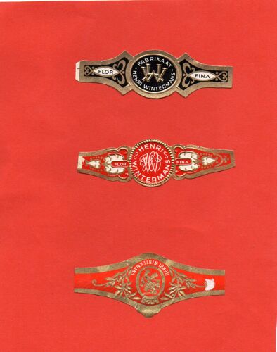 Lot De 3 Bagues De Cigares Differentes Henri Wintermans